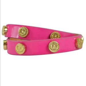 Tory Burch Patent Leather Double Wrap Bracelet